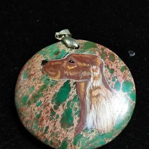 Hand painted dog pendent